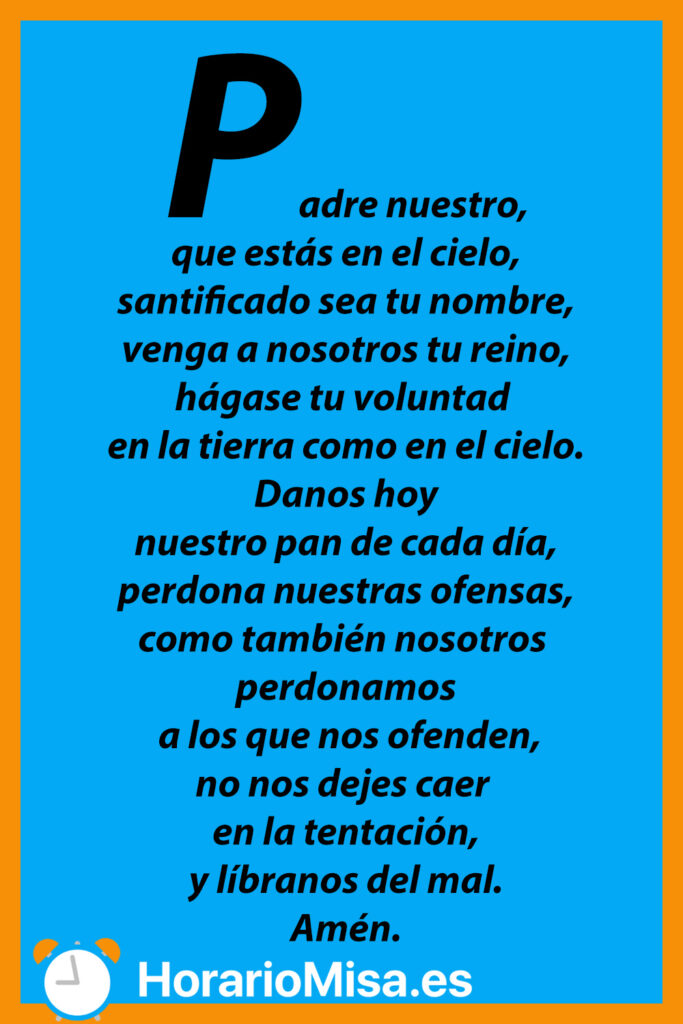 Letra de la Oración Padre Nuestro en español
